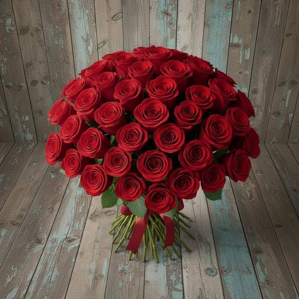 Букет 55 Красных роз Фридом в Андреевской Ростовской области