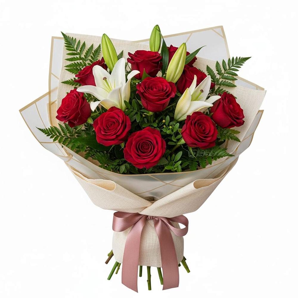 Букет цветов из: Лилии и Розы в Андреевской Ростовской области