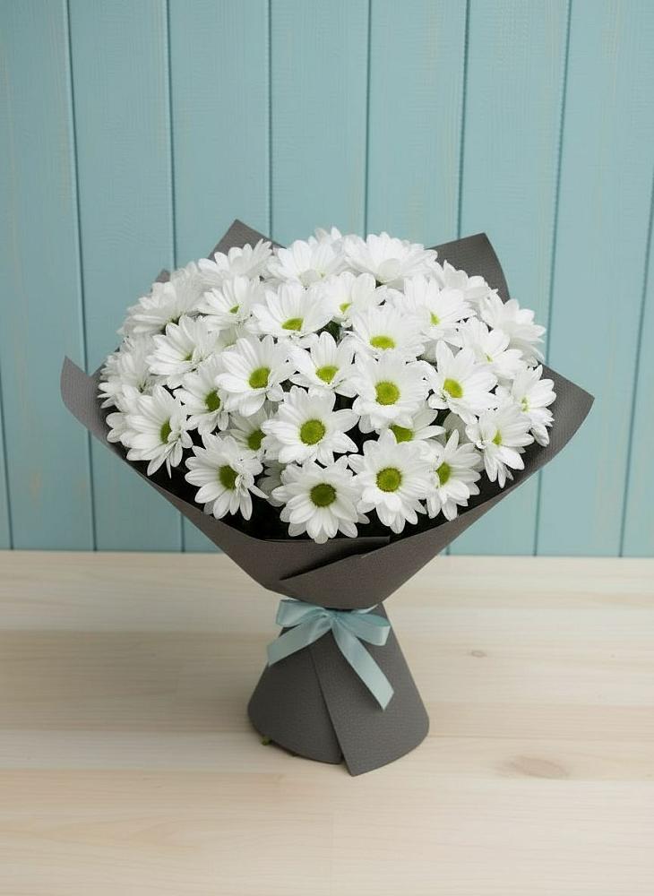 Букет белые хризантемы в Андреевской Ростовской области Букет цветов из: Хризантемы в Андреевской Ростовской области