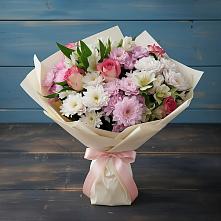 Букет цветов из:  Хризантемы, Альстромерии и Розы в Андреевской Ростовской области