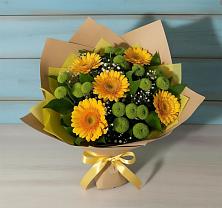 Букет цветов из:  Герберы и Хризантемы в Андреевской Ростовской области