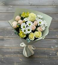 Букет цветов из:  Альстромерии, Розы и Хризантемы в Андреевской Ростовской области